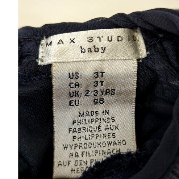 Max Studio Baby Dress Girls 3T Navy Blue - Picture 2 of 4